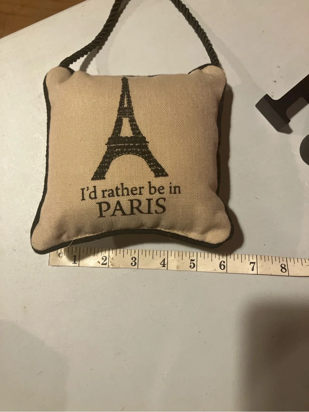 Paris Decor Bundle Wooden Sign Eiffel Tower & Pillow 2 Pc